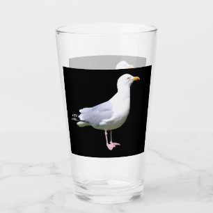 Minimalistisk kustnära mås stående vilda djur kons glaskopp