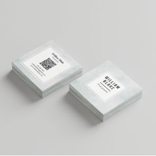 Minimalistisk kvadratisk design med QR-kod Fyrkantigt Visitkort