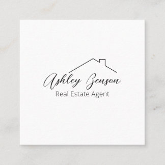 Minimalistisk | Kvadratisk | QR-kod Fyrkantigt Visitkort