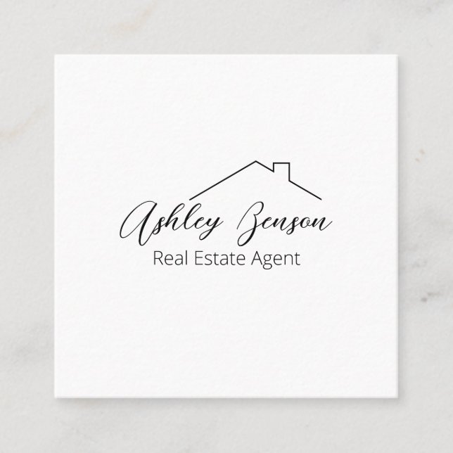 Minimalistisk | Kvadratisk | QR-kod Fyrkantigt Visitkort (Framsida)