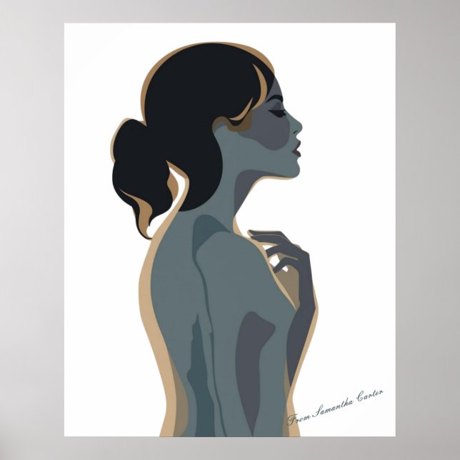 Minimalistisk kvinna i modern Boho Wall Art Elegan Poster (Framsidan)