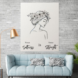 Minimalistisk kvinna Linjekonst Skandinavisk Neutr Poster
