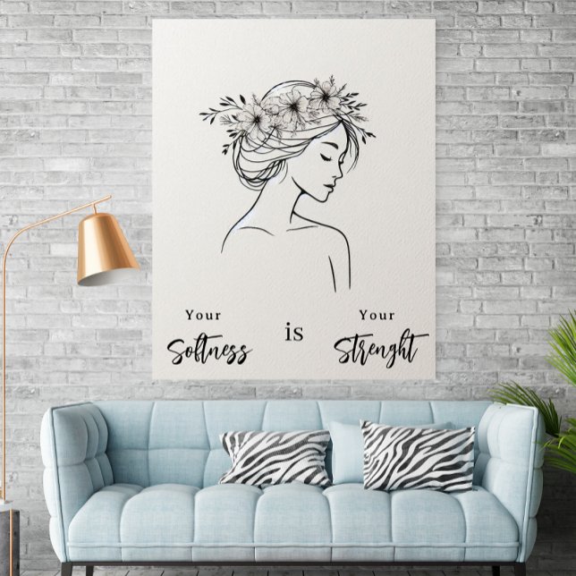 Minimalistisk kvinna Linjekonst Skandinavisk Neutr Poster (Skapare uppladdad)