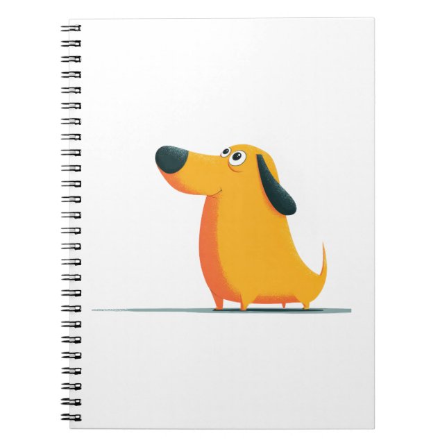 Minimalistisk kvinna och hundillustration present  anteckningsbok (Framsidan)