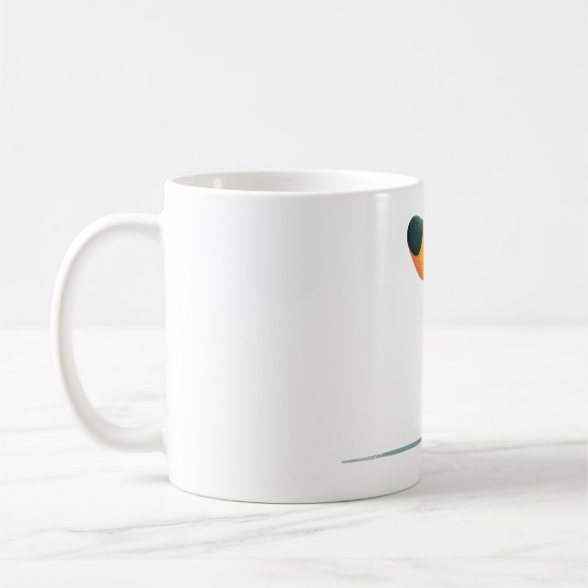 Minimalistisk kvinna och hundillustration present  kaffemugg (Vänster)