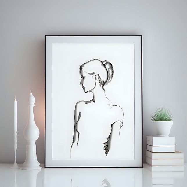Minimalistisk kvinnlig Figur Teckning Poster (Skapare uppladdad)