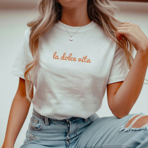Minimalistisk 'La Dolce Vita' italiensk sommarlov T Shirt