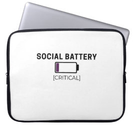 Minimalistisk Låg Social Batteri Typografi 15" Laptop Fodral