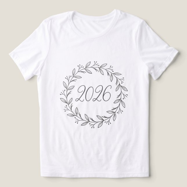 Minimalistisk lagerkrans 2026  t shirt (Design Framsida)