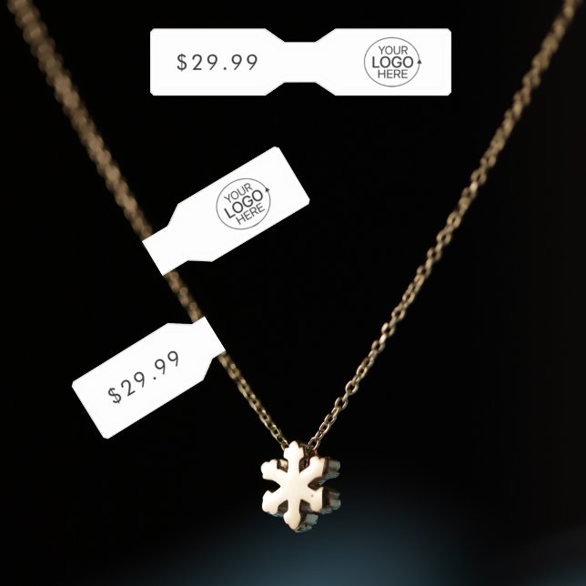 Minimalistisk Lägg till etikett för juveleraretike (Minimalist Add Your Logo Jewelry Tag Barbell Label)