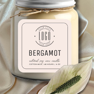 Minimalistisk Lägg till logotyp gräns-ljusetikett Fyrkantigt Klistermärke