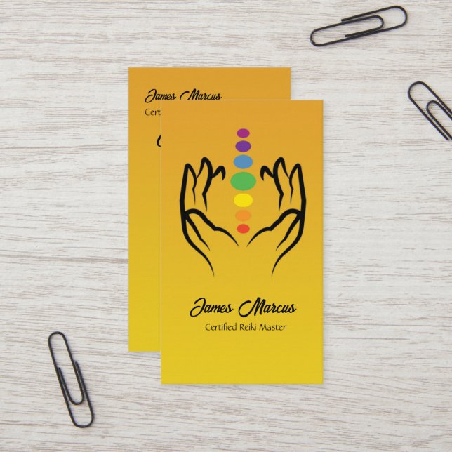 Minimalistisk läkning av Chakra Energy Andlig Visitkort (Fram/Back In Situ)