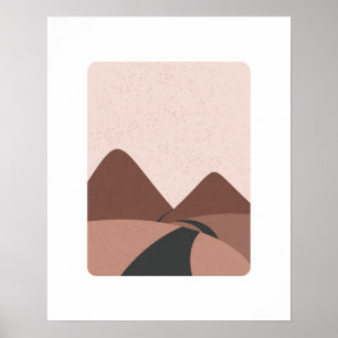 Minimalistisk landskapskonst för berg poster