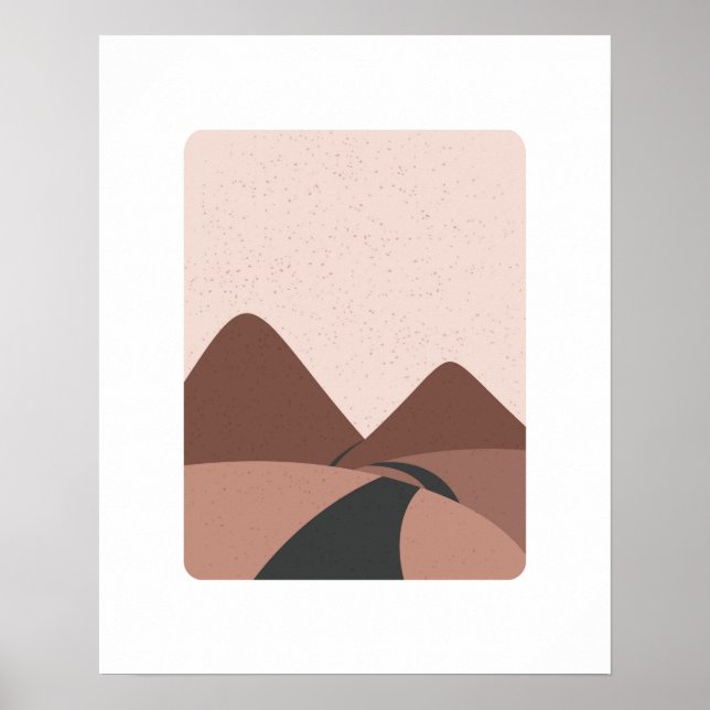 Minimalistisk landskapskonst för berg poster (Framsidan)