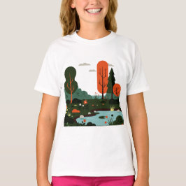 Minimalistisk landskapsstil t shirt