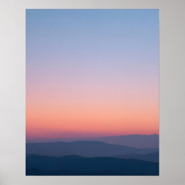 Minimalistisk landskapsutskrift av skymningshimmel poster