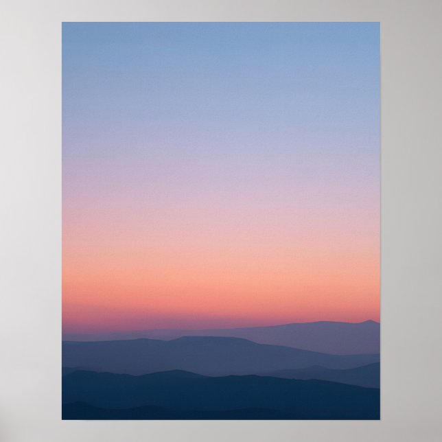 Minimalistisk landskapsutskrift av skymningshimmel poster (Framsidan)
