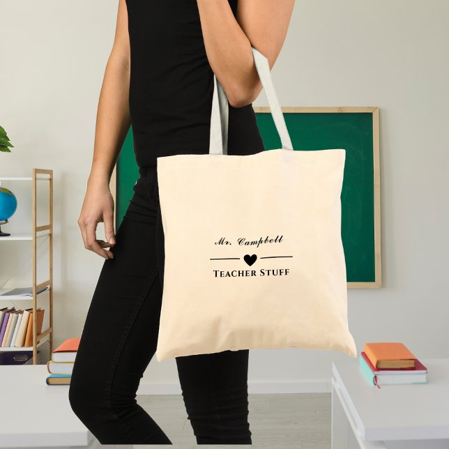 Minimalistisk lärarinna Namn Tote Bag Tygkasse (Skapare uppladdad)