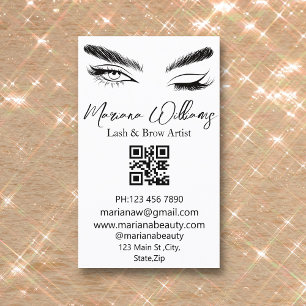 Minimalistisk lash and brow artist qr code modern visitkort