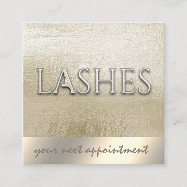 Minimalistisk LASH-FÖRLÄNGNING AV guld-folie Tidsbeställning Kort (Framsida)