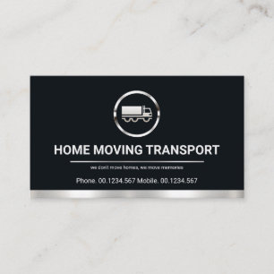 Minimalistisk Lastbil-transport på linjen Silver  Visitkort