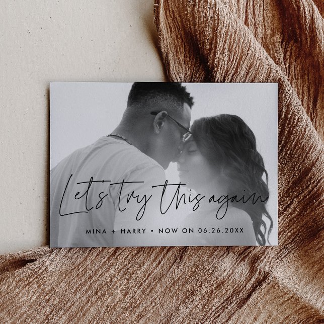 Minimalistisk Låt oss försöka igen bröllsuppdateri Meddelande (Skapare uppladdad)