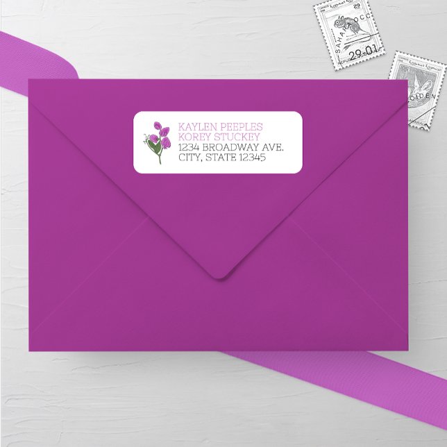 Minimalistisk Lathyrus Bröllop-adressetikett Returadress Etikett (Skapare uppladdad)