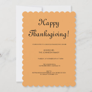 Minimalistisk lätt brun Thanksgiving Middag Inbjudningar