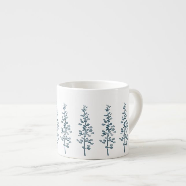 Minimalistisk Lavendel Aquarell Blommor Kaffe Kopp Espressomugg (Framsida höger)
