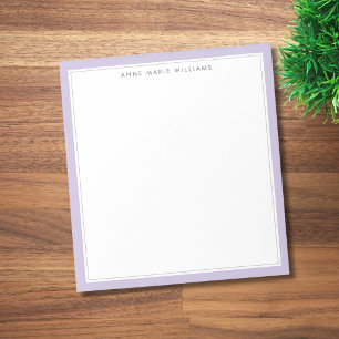 Minimalistisk Lavendel Två Kant Namn Anteckningsblock