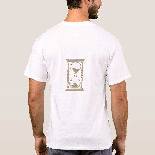 Minimalistisk Lejon Timglas Vit T-Shirt (Baksida)