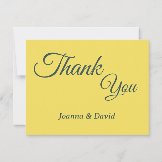 Minimalistisk Lemon Chiffon-Anpassningsbar Tack Kort (Framsida)