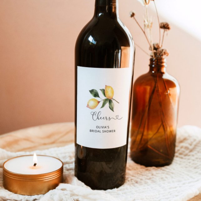 Minimalistisk Lemon-möhippa Vinflaska Etikett (Skapare uppladdad)