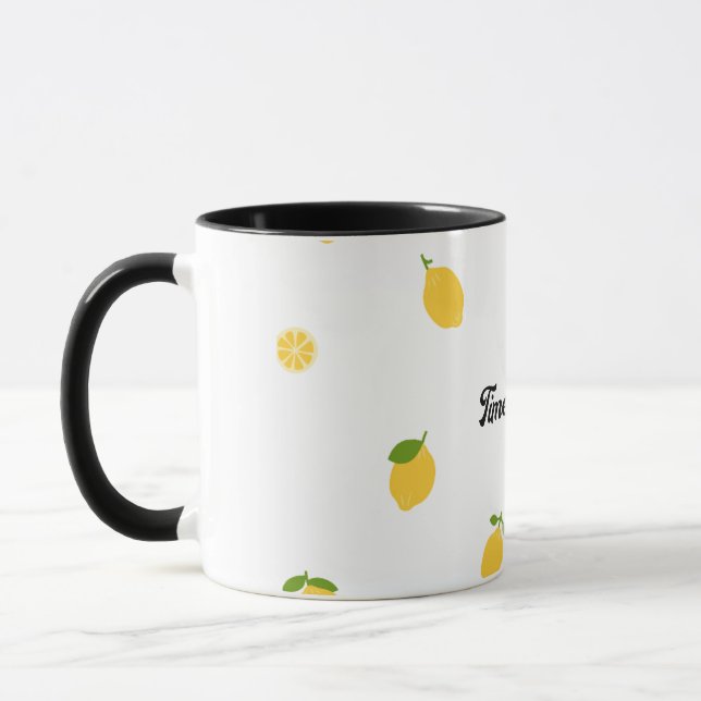 Minimalistisk Lemon Mönster Ceramic Mugg (Vänster)