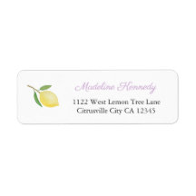 Minimalistisk Lemons Lilac Black-Returadress