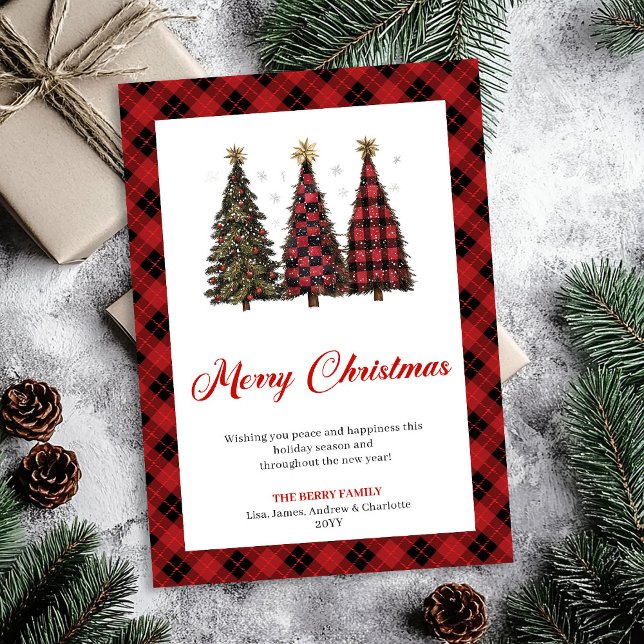 Minimalistisk leopardtryck julgran semester  julkort (Minimalist Leopard Print Christmas Tree Holiday Card)