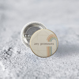 Minimalistisk LGBTQ Pride-pinn med valfria pronome Knapp