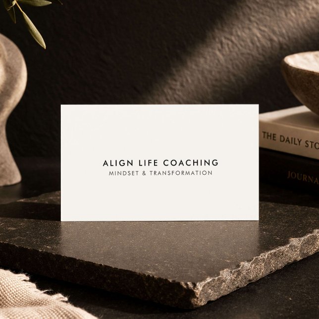 Minimalistisk Life Coach Modern Elfenben Visitkort (Skapare uppladdad)