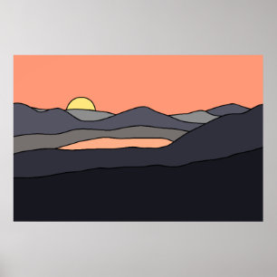 Minimalistisk liggande solnedgång 287 poster