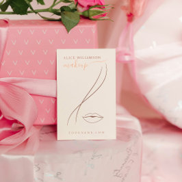 Minimalistisk Light Peach Makeup Artist Line Chic Visitkort