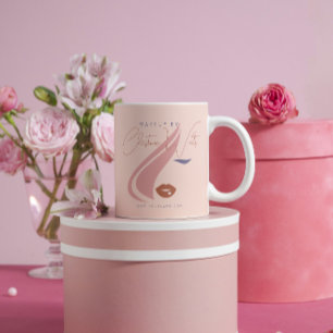 Minimalistisk Light Peach Rosa Makeup Artist Girly Kaffemugg