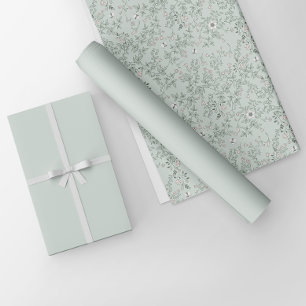 Minimalistisk Light White Sage Grönt Solid Färg Presentpapper