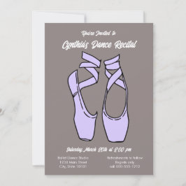 Minimalistisk lila balettföreställningsinbjudan inbjudningar