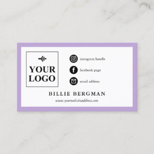 Minimalistisk Lila Black Social-media din Logotyp Visitkort