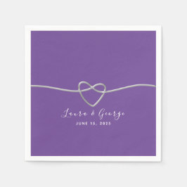 Minimalistisk Lila Bröllop Napkins Pappersservett