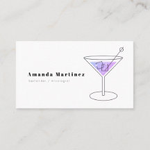Minimalistisk Lila Cocktail Bartender Mixolog