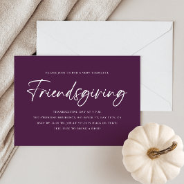 Minimalistisk Lila Friendsgiving Inbjudningar