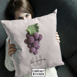 Minimalistisk Lila Grandma Chic Crochet Grape Namn Kudde