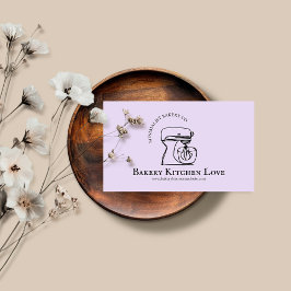Minimalistisk lila lila bagerikaka designer visitkort