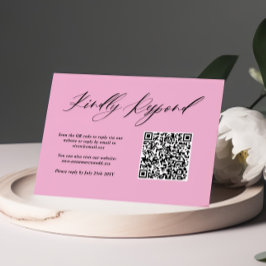 Minimalistisk Lila Rosa Bröllop QR-kod OSA Kort